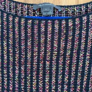 Knit Sweater - black and multicolor / rainbow Striped